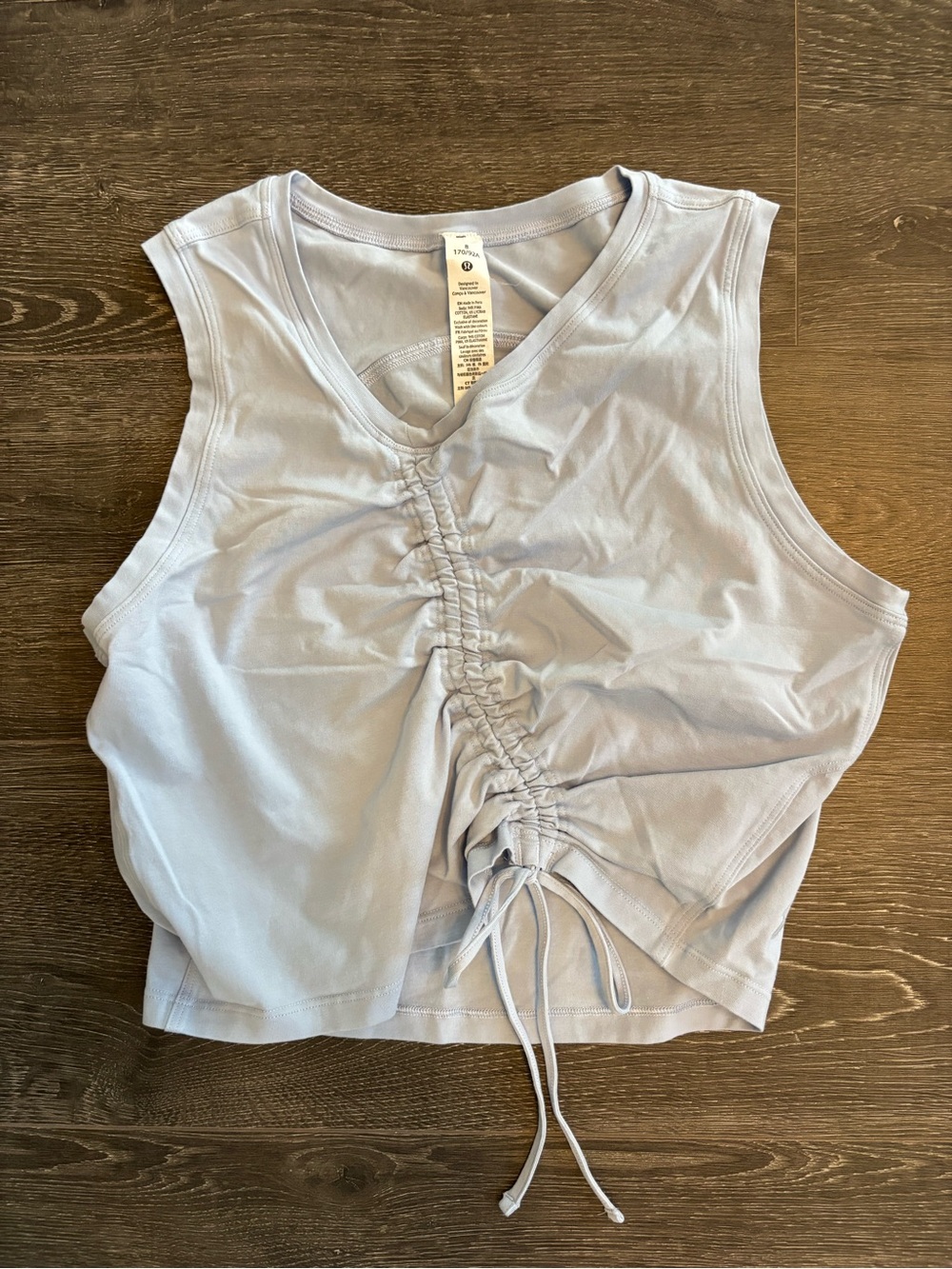 NWOT lululemon athletica LA Asymmetrical Cinched Tank Top in Blue Linen